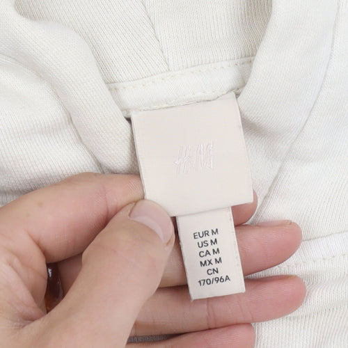 H&M Unisex Ivory Medium Cotton Hoodie Pullover