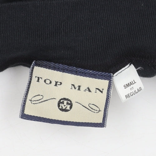 Topman Men's Black Mock Neck Pullover Jumper S