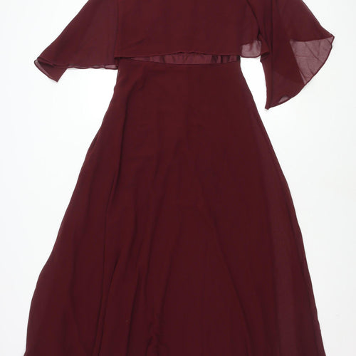 Fynadressr Women's S Burgundy Dress Zip