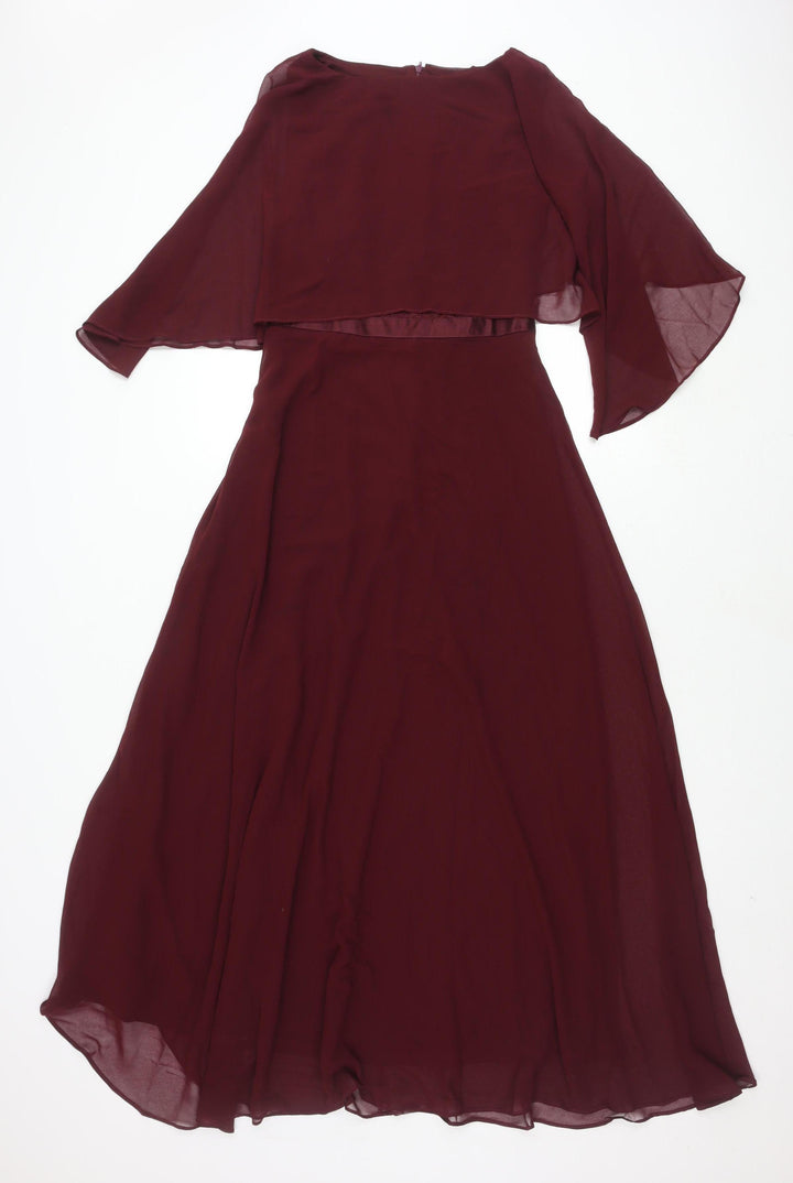 Fynadressr Women's S Burgundy Dress Zip