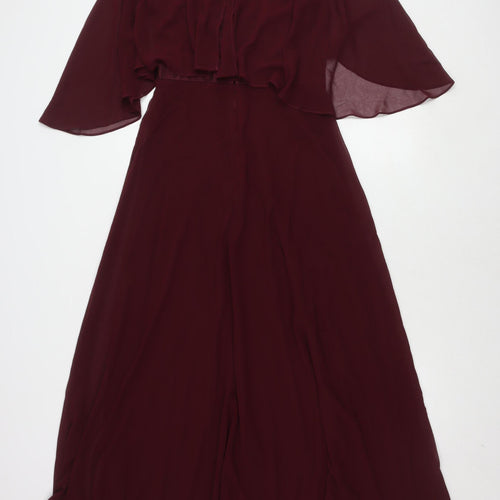 Fynadressr Women's S Burgundy Dress Zip