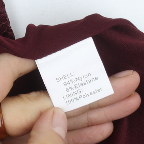 Fynadressr Women's S Burgundy Dress Zip