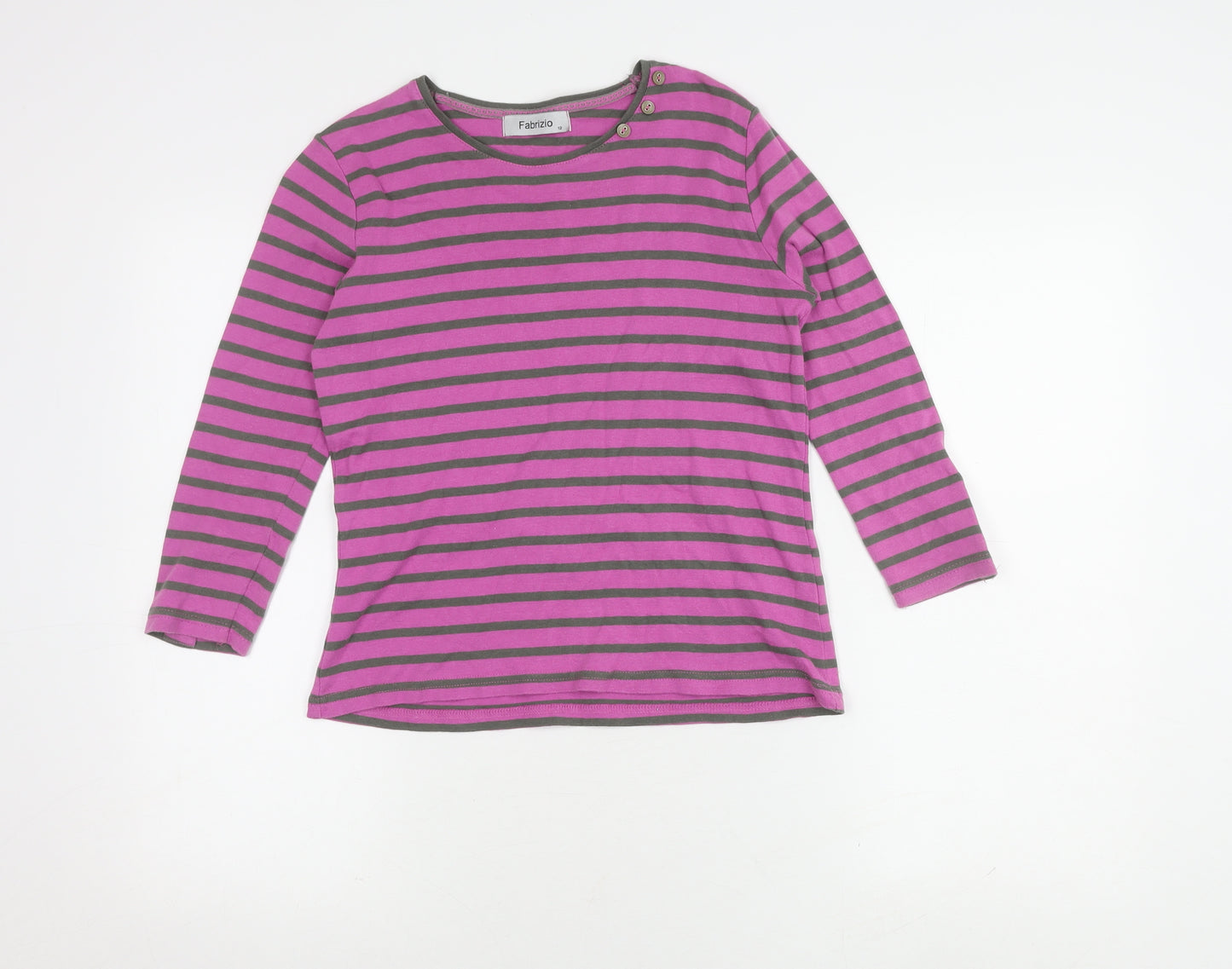 Fabrizio Women's Pink Striped 3/4 Sleeve T-Shirt