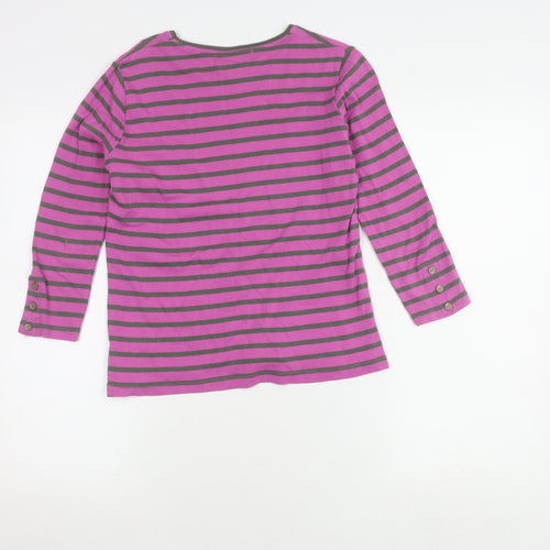 Fabrizio Women's Pink Striped 3/4 Sleeve T-Shirt