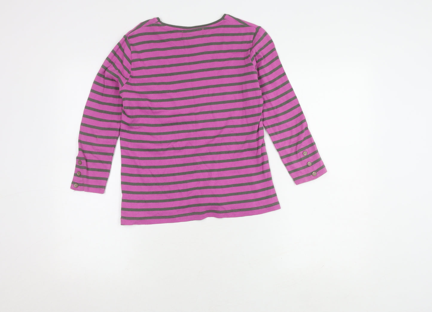 Fabrizio Women's Pink Striped 3/4 Sleeve T-Shirt