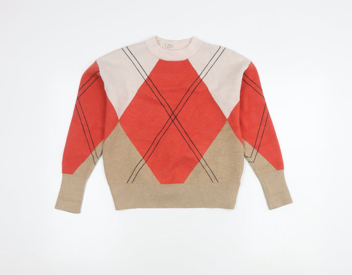 Marks and Spencer Women's Orange Argyle Jumper S