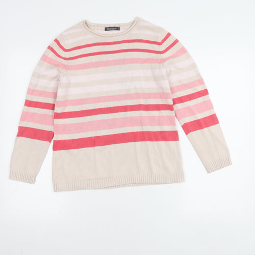 Bonmarché Womens Beige Multicoloured Striped Pullover S