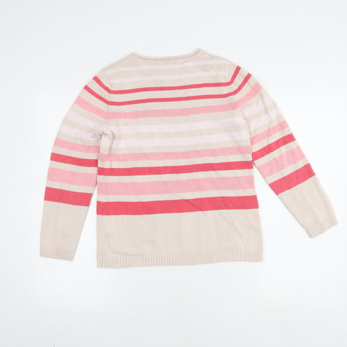 Bonmarché Womens Beige Multicoloured Striped Pullover S