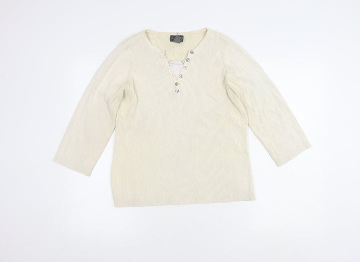 Van Heusen Women's Ivory Henley Jumper L