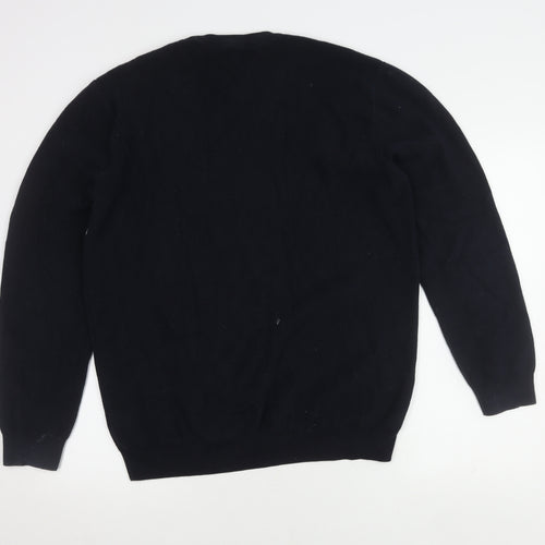 Next Men's XL Black Striped Pullover Jumper