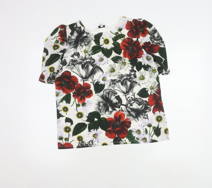 Next Women's Multicoloured Floral T-Shirt - Size 14