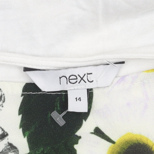 Next Women's Multicoloured Floral T-Shirt - Size 14