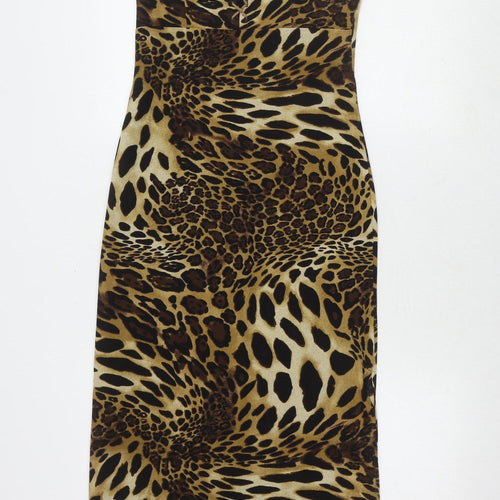 Dorothy Perkins Women's Brown Animal Print Dress, UK 12