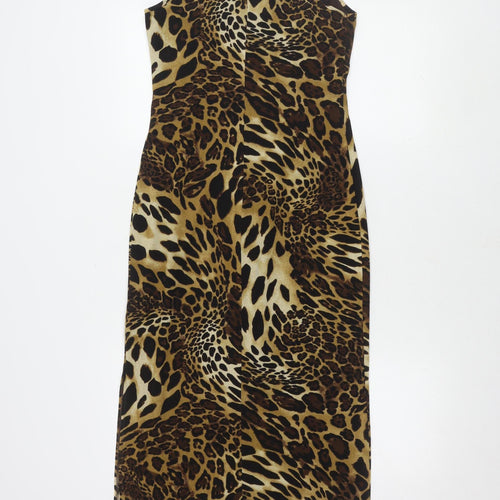 Dorothy Perkins Women's Brown Animal Print Dress, UK 12