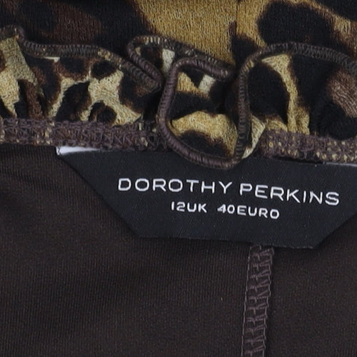 Dorothy Perkins Women's Brown Animal Print Dress, UK 12