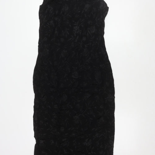 Wallis Women's Black Floral Sleeveless Dress Size 12
