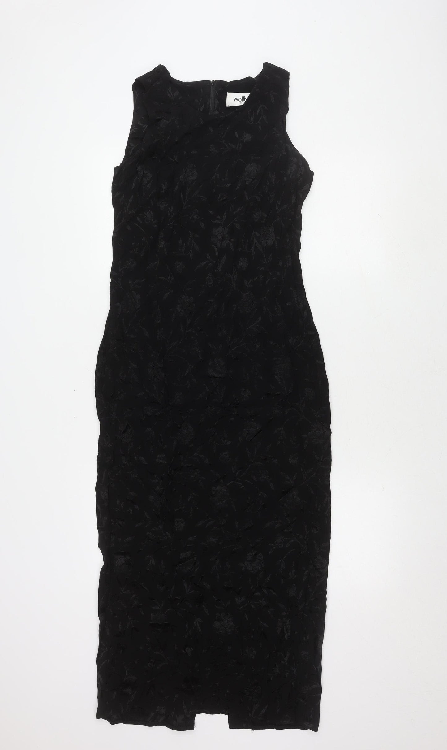 Wallis Women's Black Floral Sleeveless Dress Size 12