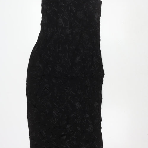 Wallis Women's Black Floral Sleeveless Dress Size 12