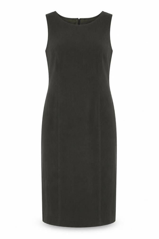 Front view of Platinum Women's Grey Sleeveless Dress, size 12