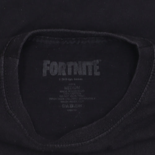 Fortnite Boys Black T-Shirt Medium Graphic Casual