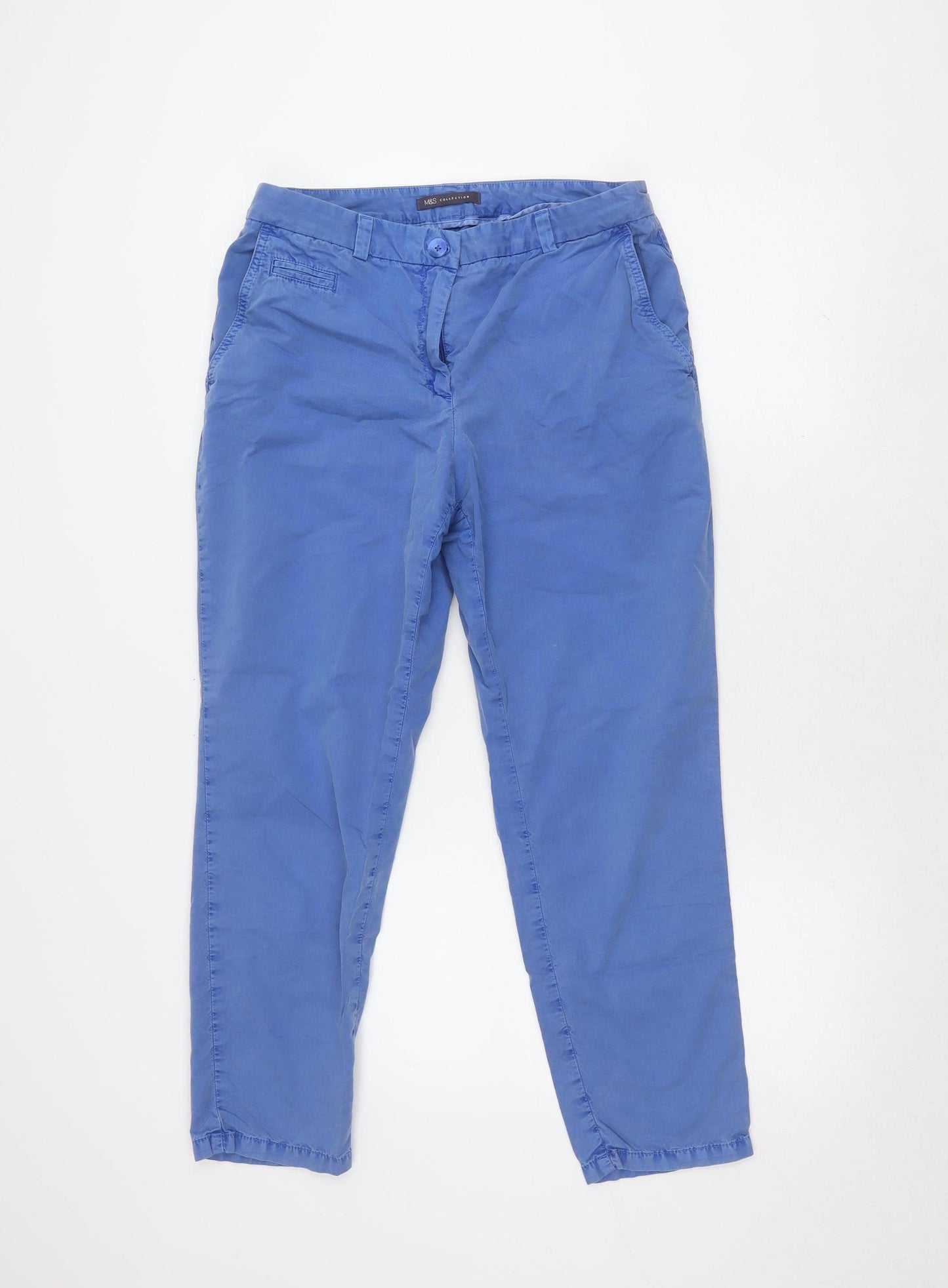 Marks and Spencer Women's Blue Chino Trousers, Size 12