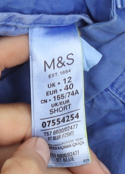 Marks and Spencer Women's Blue Chino Trousers, Size 12