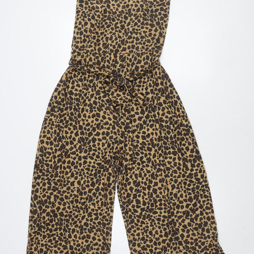 boohoo Women’s Brown Animal Print Jumpsuit Size 20