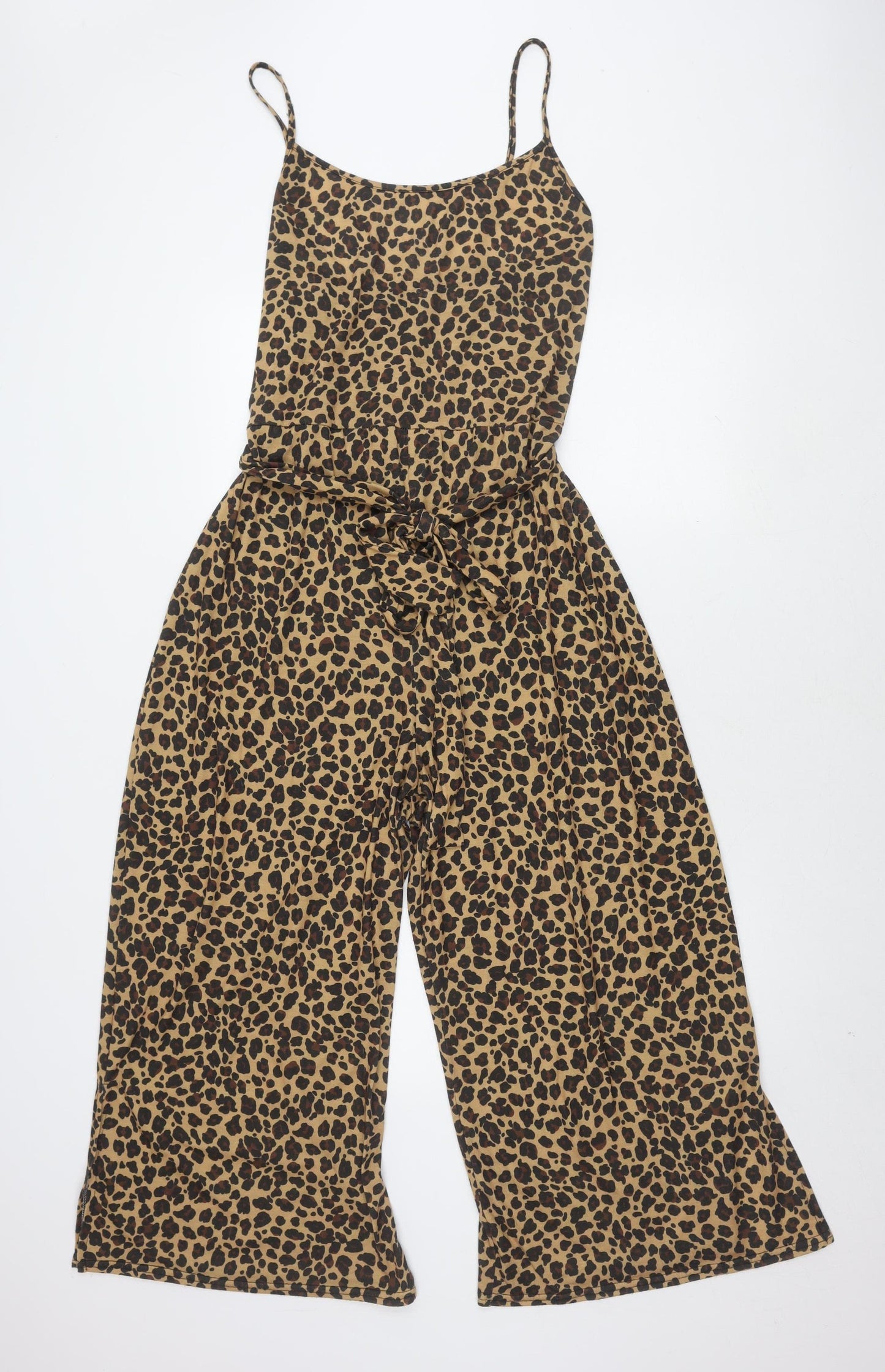 boohoo Women’s Brown Animal Print Jumpsuit Size 20