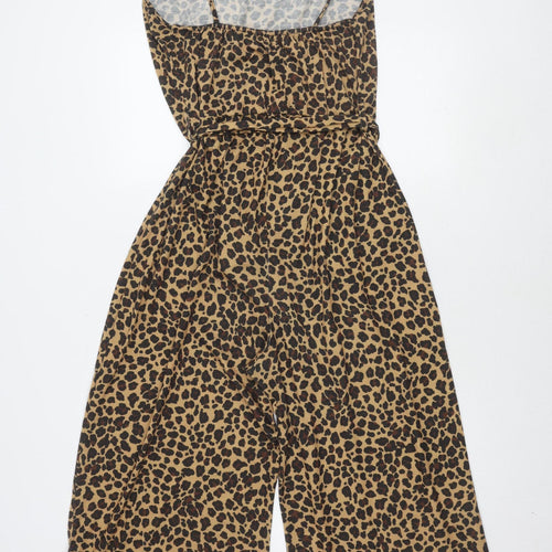 boohoo Women’s Brown Animal Print Jumpsuit Size 20