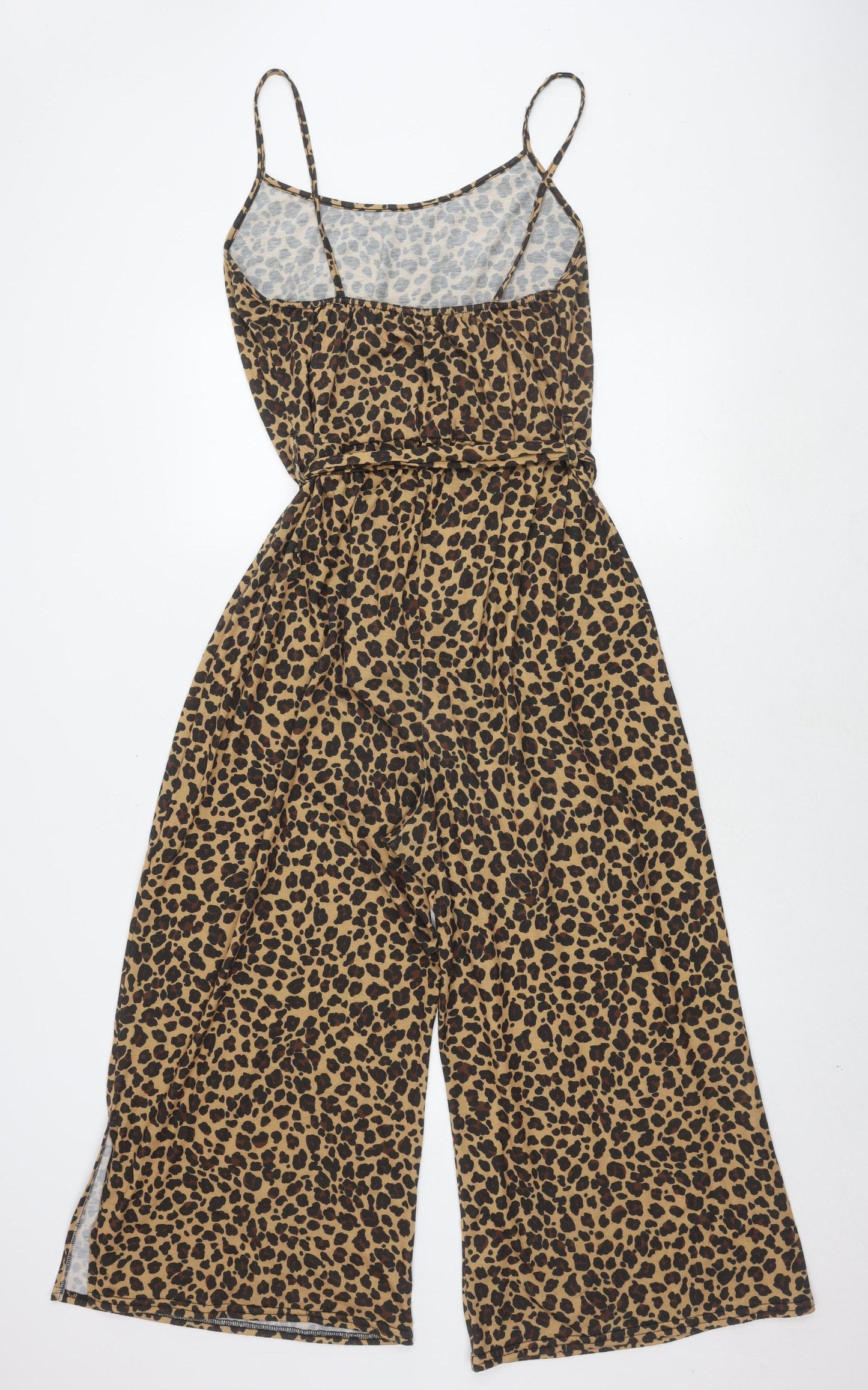 boohoo Women’s Brown Animal Print Jumpsuit Size 20