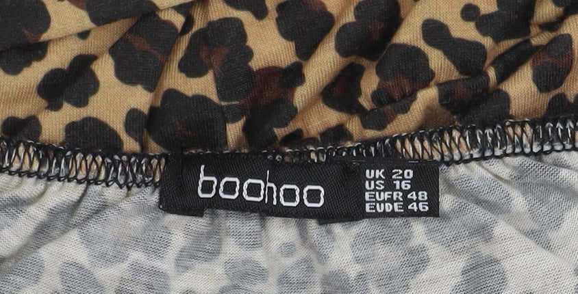 boohoo Women’s Brown Animal Print Jumpsuit Size 20