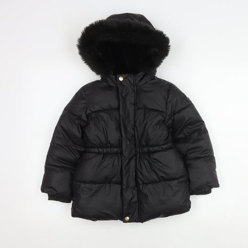 Marks and Spencer Girls Black Puffer Coat, 4-5 Years