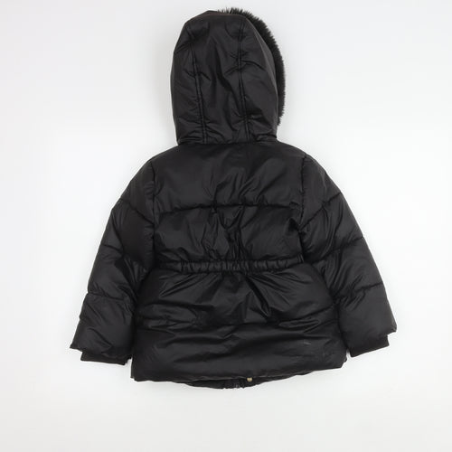 Marks and Spencer Girls Black Puffer Coat, 4-5 Years