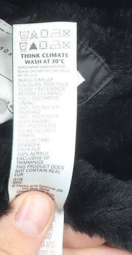 Marks and Spencer Girls Black Puffer Coat, 4-5 Years