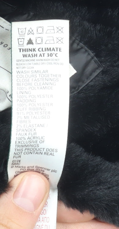 Marks and Spencer Girls Black Puffer Coat, 4-5 Years