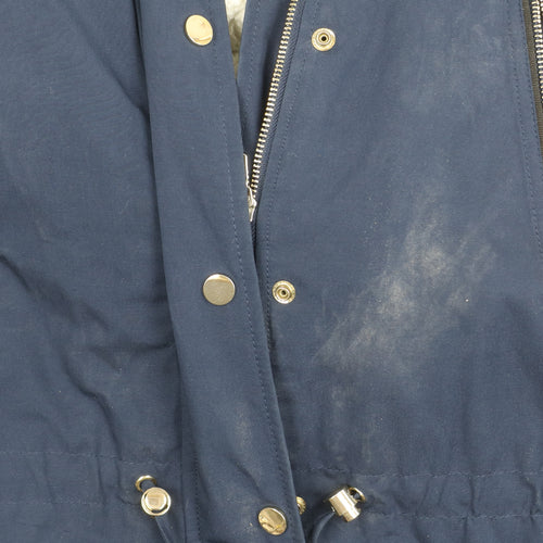 Miss Selfridge Women's Blue Parka Coat Size 10