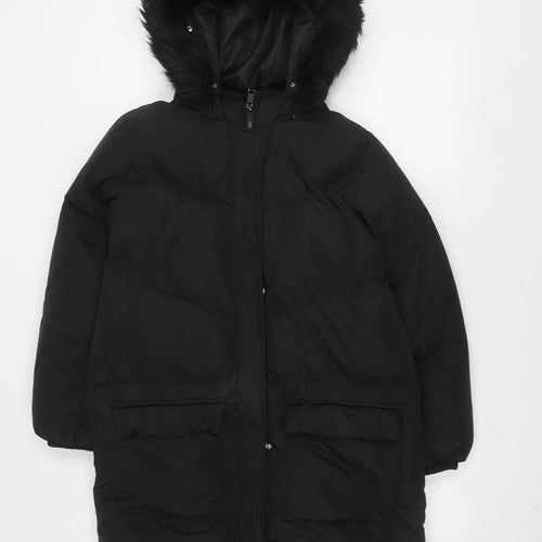 MNG Girls Black Puffer Jacket, Size 13-14 Years