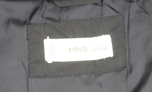 MNG Girls Black Puffer Jacket, Size 13-14 Years