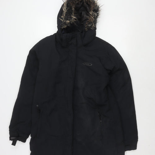 Mountainlife Women's Black Parka Jacket, Size 14, Waterproof