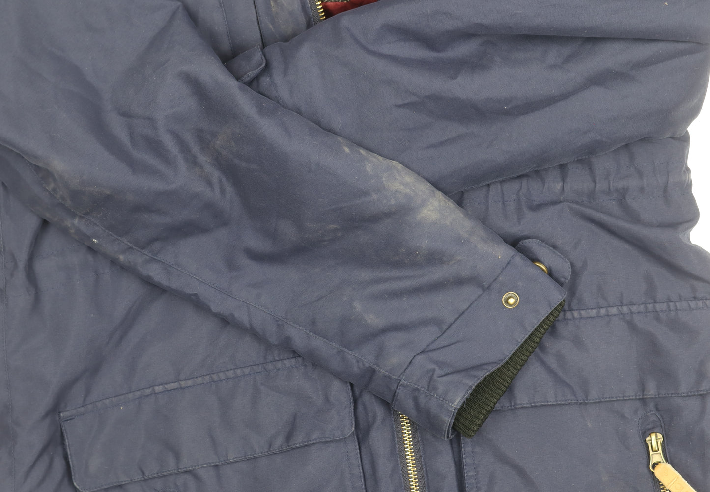 Surfanic Women's Blue Parka Jacket with Fur Trim Hood