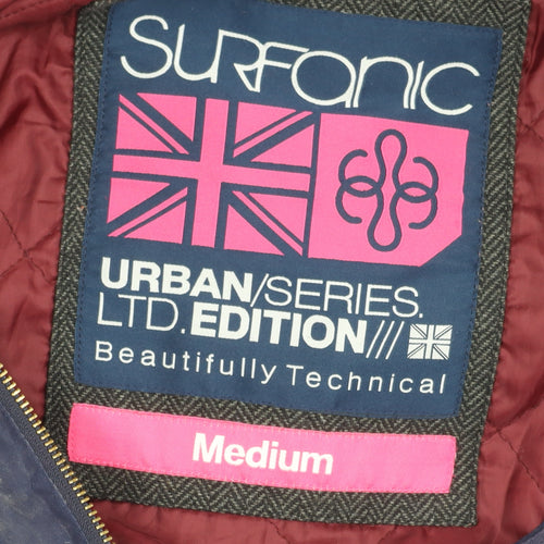 Surfanic Women's Blue Parka Jacket with Fur Trim Hood