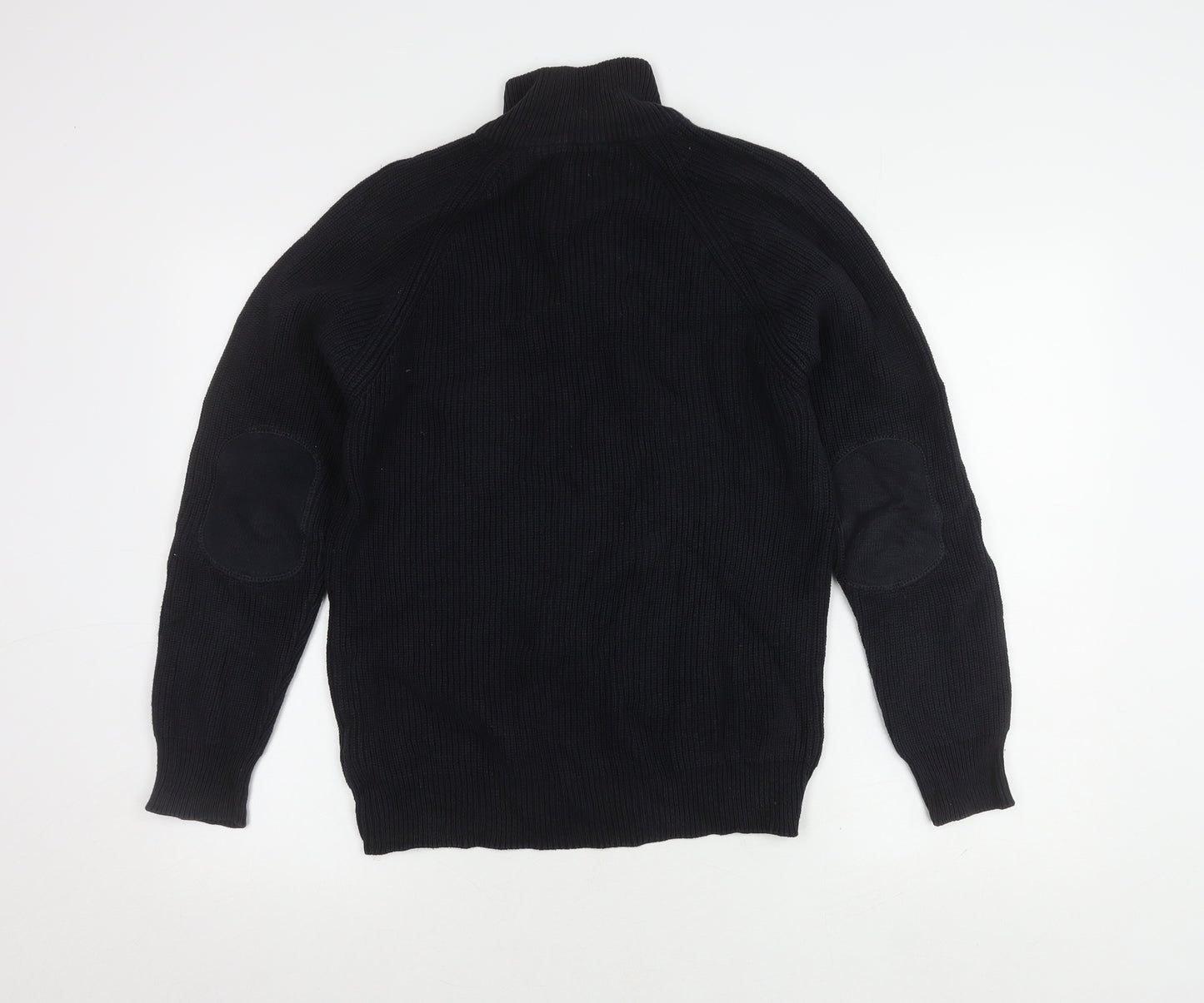 Next Men's Black Henley Jumper, Size M, Cotton