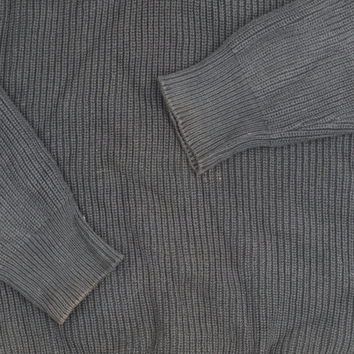 Next Men's Black Henley Jumper, Size M, Cotton