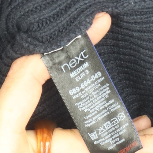 Next Men's Black Henley Jumper, Size M, Cotton