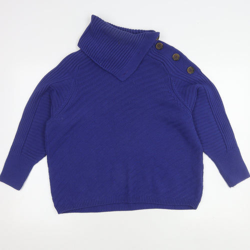Marks and Spencer Women's Blue L Cowl Neck Jumper
