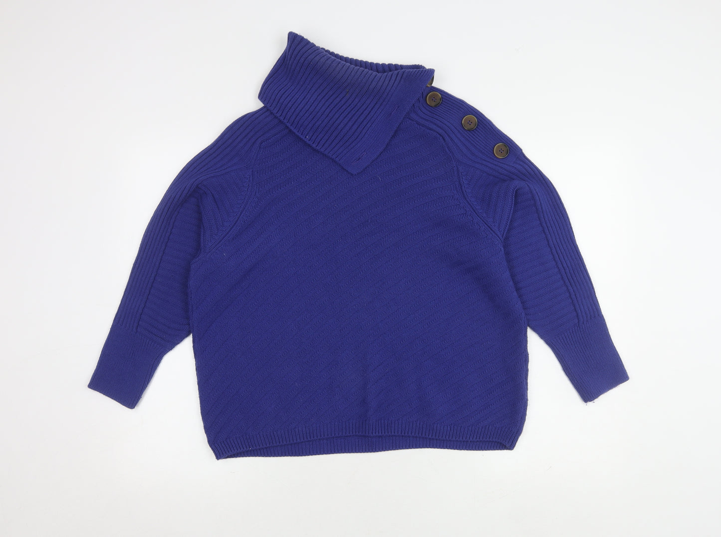 Marks and Spencer Women's Blue L Cowl Neck Jumper