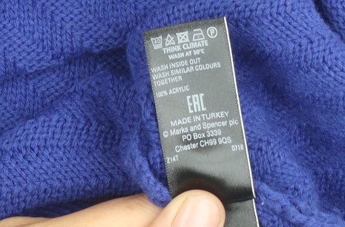 Marks and Spencer Women's Blue L Cowl Neck Jumper