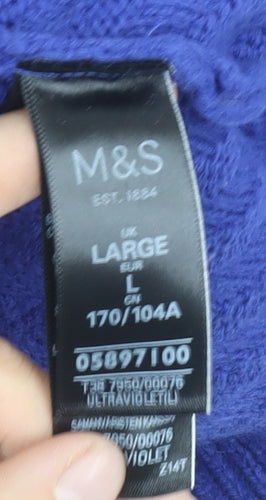 Marks and Spencer Women's Blue L Cowl Neck Jumper