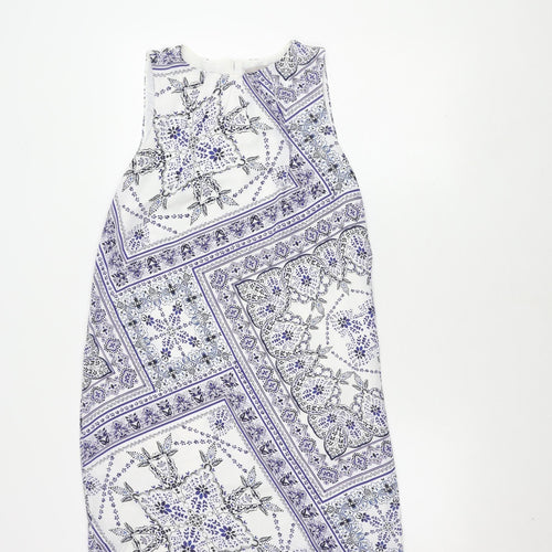 H&M Women's White Sleeveless Dress UK 8