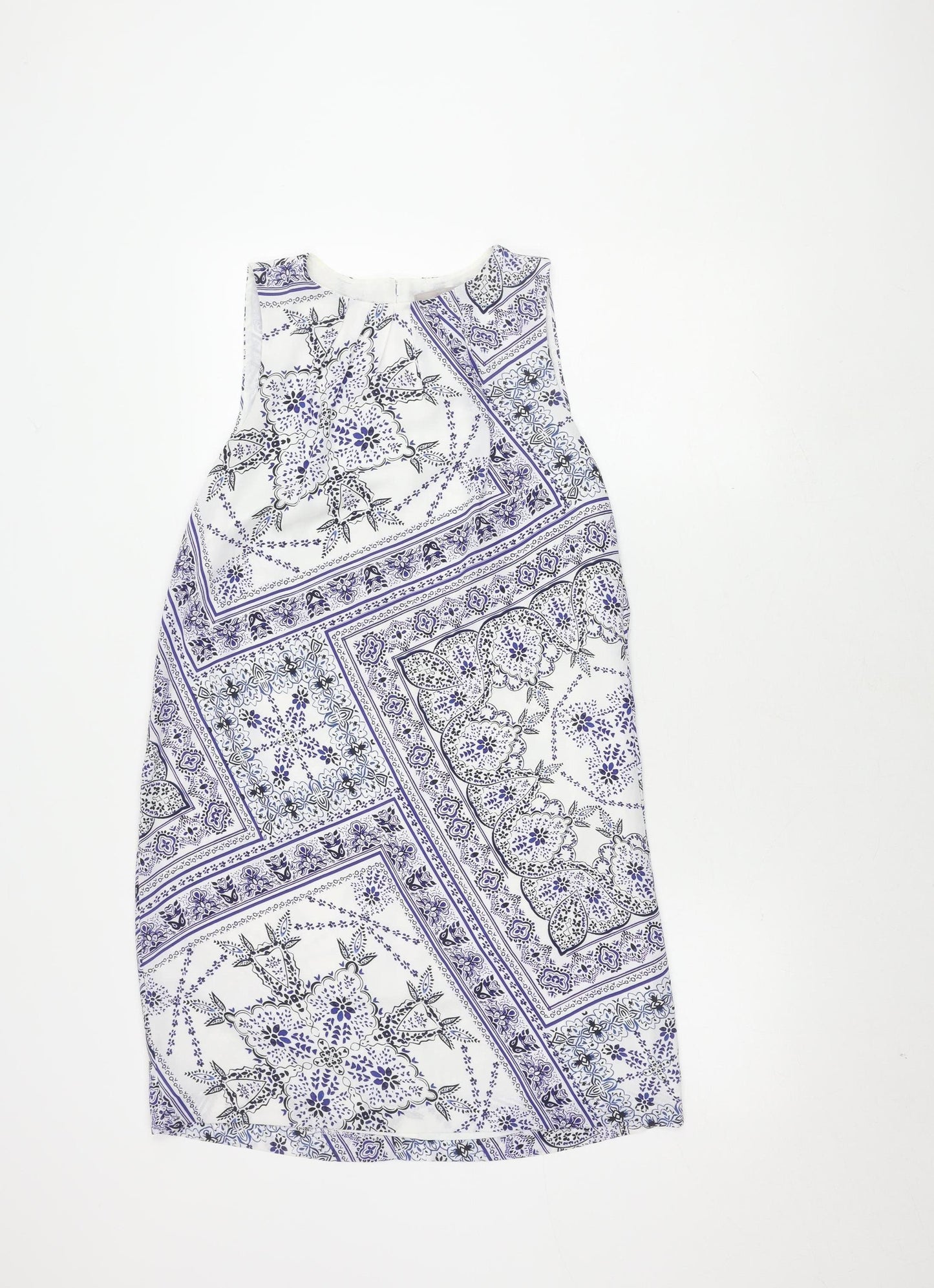 H&M Women's White Sleeveless Dress UK 8